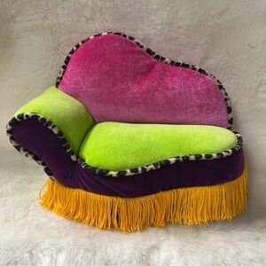 GROOVY GIRLS Plush 7” Couch Doll Furniture Leopard Pink Fringed Manhattan Toy Co
